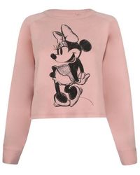 Disney - Ladies Minnie Mouse Sketch Crop Sweatshirt (Dusky) - Lyst