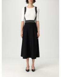 Karl Lagerfeld - Gebreide Midi-jurk Met Uitlopende Rok - Lyst