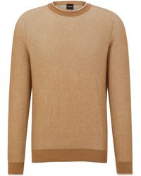 BOSS - Crew Neck Raglan Sleeve Long Sweater - Lyst