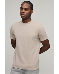 BoohooMAN - Slim Fit Waffle T-Shirt - Lyst