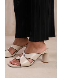 Where's That From - Wheres 'Kenya' Twist Over Strap Block Heel Mules - Lyst