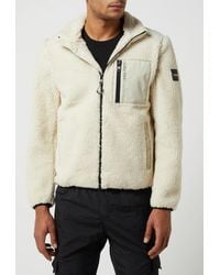 Calvin Klein - Zip Through Teddy Fur Fleece Jacket - Lyst