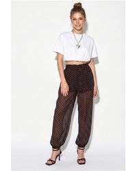 Bianco Lucci - Polka Dot Chiffon Jogger Pants - Lyst