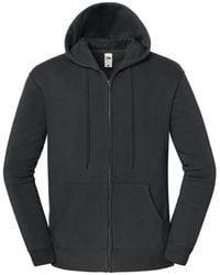 Fruit Of The Loom - Iconic Premium Hooded Sweat Jacket (Light Graphite) - Lyst