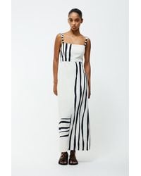 French Connection - Cotton Blend Stripe Beaded Strap Maxi Dress - Lyst