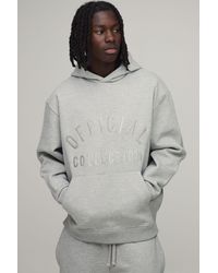 BoohooMAN - Heavyweight Embroidered Oversized Hoodie - Lyst