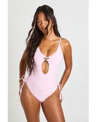 Boohoo - Starfish Detail Plunge Swimsuit - Lyst