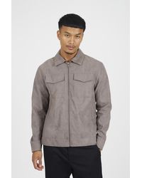 Brave Soul - Faux Suede Patch Pocket Jacket - Lyst