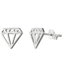 The Jewellery Stockroom - Sterling Open Diamond Cut Out Stud Earrings - Lyst