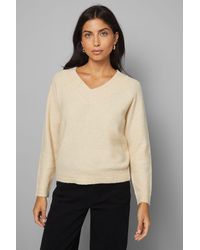 Wallis - Sparkle Sequin V Neck Jumper - Lyst