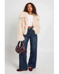 Boohoo - Oversized Collar Fur Jacket - Lyst