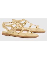 Oasis - Luca Faux Suede Studded Gladiator Flat Sandals - Lyst