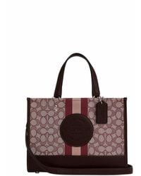 COACH - Signature Striped Jacquard With Patch Dempsey Carryall Bag - Lyst