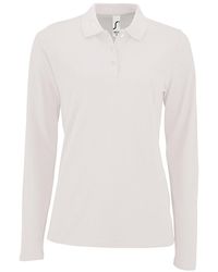 Sol's - Ladies Perfect Long Sleeve Pique Polo Shirt Cotton - Lyst