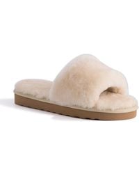 Aus Wooli - Australia Sheepskin Fluff Slide Slippers Cream - Lyst