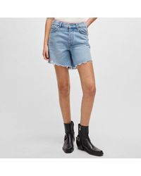 HUGO - Gealea Denim Shorts Regular-fit Voor In Blauw - Lyst