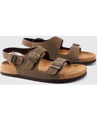 BoohooMAN - Double Strap Buckle Sandal - Lyst