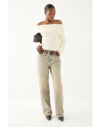 MissPap - Eyelash Knit Fold Over Detail Top - Lyst