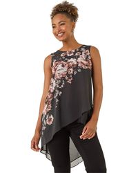 Roman - Floral Wrap Sequin Top - Lyst