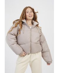 Brave Soul - Oversized Hooded Short Puffer Jacket - Lyst