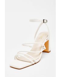 Quiz - Faux Leather Block Heeled Sandals Material_Plastic - Lyst