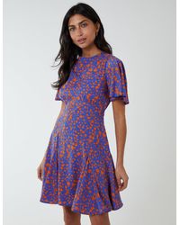 Blue Vanilla - Godet Insert Mini Dress With Tie - Lyst