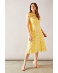 Wallis - Lace Fit And Flare Midi Dress - Lyst