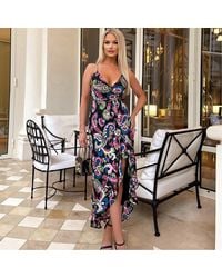 AX Paris - Printed Wrap Over Strappy Midi Dress - Lyst
