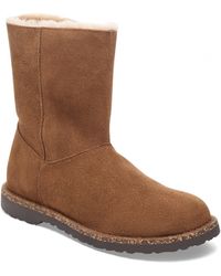 Birkenstock - Uppsala Zip Shearling Suede Boots - Lyst