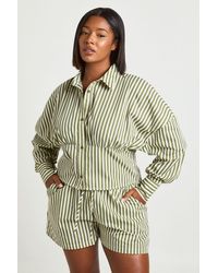 Boohoo - Plus Cinched Stripe Shirt - Lyst