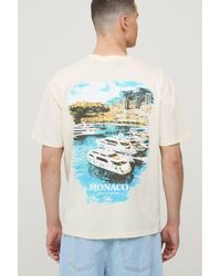 BoohooMAN - Oversized Monaco Landscape Print T-Shirt Cotton - Lyst