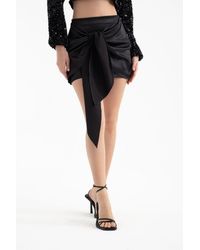 Hiccup - Satin High Waist Tie Up Mini Skirt - Lyst