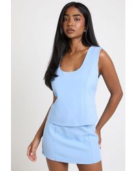Boohoo - Scoop Neck Tailored Top & Mini Skirt Co-Ord - Lyst