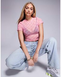 HUGO - Mesh Logo Print T-Shirt - Lyst