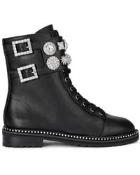 Kurt Geiger - Leather Stoop Combat Boots - Lyst