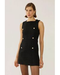 Hiccup - Tweed Buttoned Mini Dress - Lyst