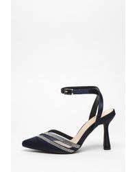 Quiz - Diamante Mesh Court Heels - Lyst