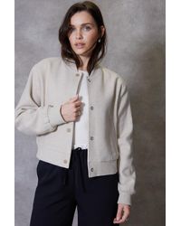 Threadbare - 'Pheobo' Brushed Cropped Bomber Jacket - Lyst