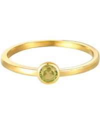The Jewellery Stockroom - Plated Birthstone Cz Rubover Ring - Lyst