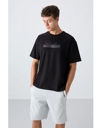 TOMMY LIFE - Oversized Printed Cotton-Blend T-Shirt - Lyst