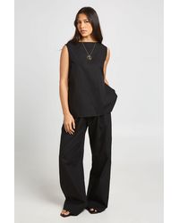 Boohoo - Poplin Sleeveless Blouse & Wide Leg Trouser Co-Ord - Lyst