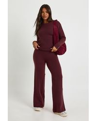 Boohoo - Super Soft Button Cuff Detail Oversized Sweater And Wide Leg Trouser Co-Ord - Lyst