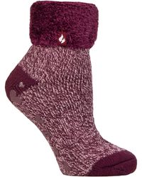 Heat Holders - Ladies Ribbed Cuff Thermal Bed Socks For Lounging Around - Lyst