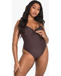 Boohoo - Plus Swimwear Essentials Underwired Swimsuit - Lyst