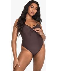Boohoo - Plus Swimwear Essentials Underwired Swimsuit - Lyst