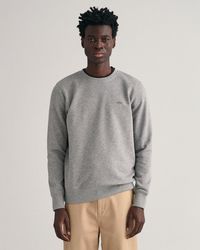 GANT - Melange Shield Crew Neck Sweatshirt - Lyst