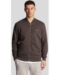 Lyle & Scott - Men's Lyle And Scott Loopback Jersey Bomber Jacket In Gunmetal - Lyst