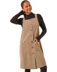 Roman - Petite Corduroy Pinafore Dress - Lyst