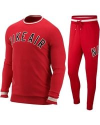 Nike - Air Fleece Full Crewneck Tracksuit Set Cotton - Lyst