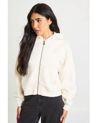 Boohoo - Tall Boxy Balloon Sleeve Oversized Zip Through Hoodie - Lyst